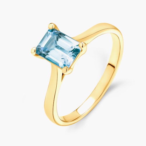 Pierścionek zaręczynowy SAVICKI: złoty, akwamaryn